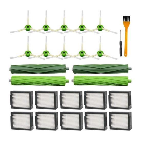 Kit Pièces Rechange IRobot Roomba I/e/j Séries - 1 Brosse Principale, 4 Filtres, 6 Brosses Latérales