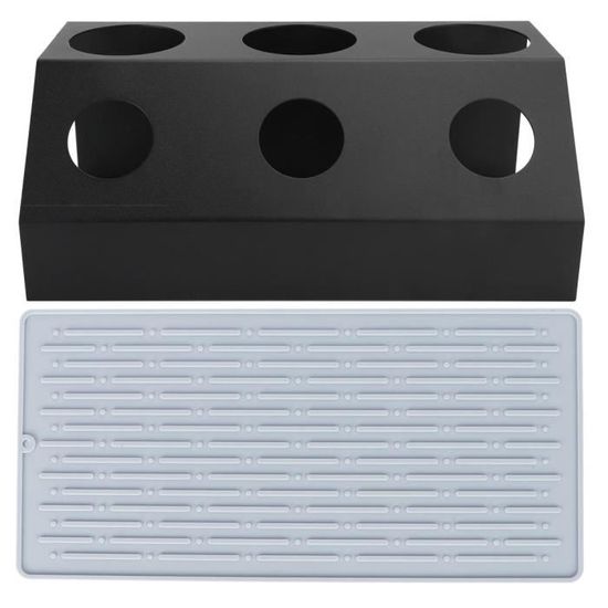 Égouttoir à Bouteilles Pliable - Support De Séchage Pour Biberons, Verres, Bouteilles - Fer Avec Pieds Silicone - Noir