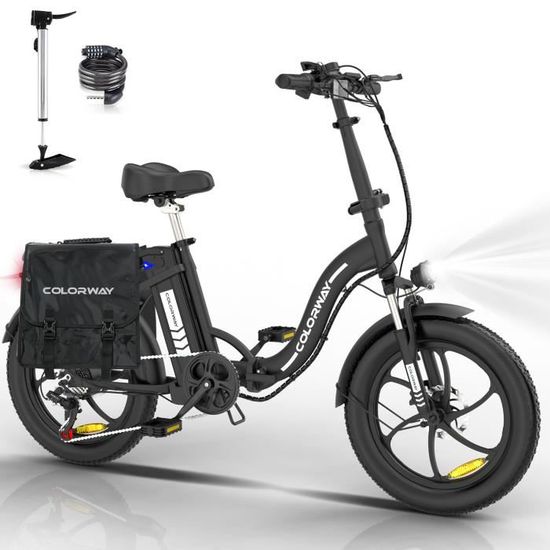 Vélo électrique pliant COLORWAY Noir 20" - Batterie 36V 15Ah - Moteur 250W