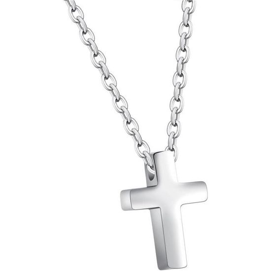 KnBoB 1 Paire Plug Écarteur 6MM Acier Inoxydable Rond Avec Chaîne Et Pendentif Croix Argent Oreille Piercing Tunnels