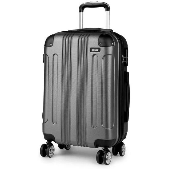 Valise Rigide LuggageX 77cm + 66cm - Coque Dure Noire - 4 Roues & Serrure - Capacité Extra Large