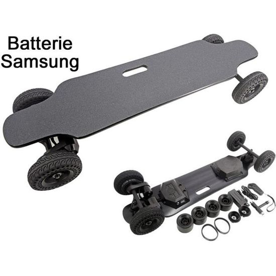 Batterie Samsung 36.6 Inch SUV Off-Road Longboard Electric Skateboard with Dual-Motor Pneumatic Tire Wheels + exchange PU wheelsNoir