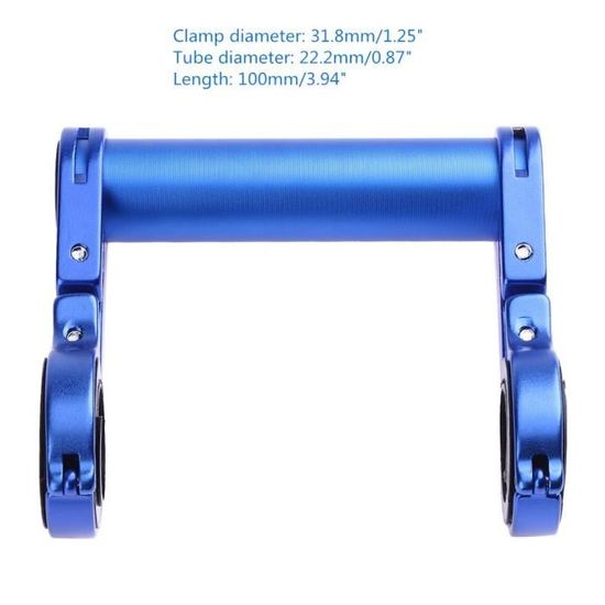 Support Extension Guidon Moto NHP - Pour Phares Additionnels Et Accessoires - Universel Noir 2 Pièces