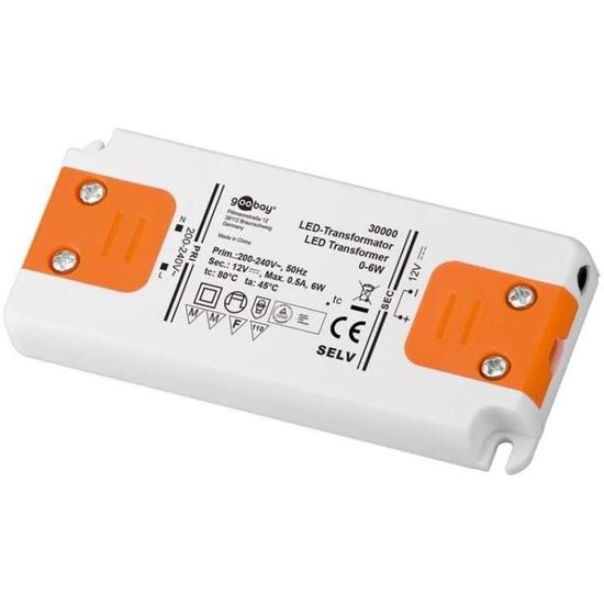 EPLZON Transformateur LED 12V 6W Mini - Lot De 2 Convertisseur Basse Tension Sans Charge Minimale