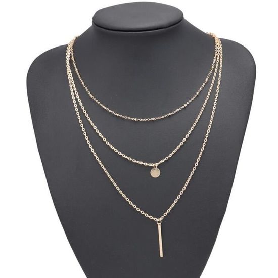 Collier Croix Chunky Plaqué Or/argent - Chaîne Herringbone, Fermoir Lobster - Pour Femme