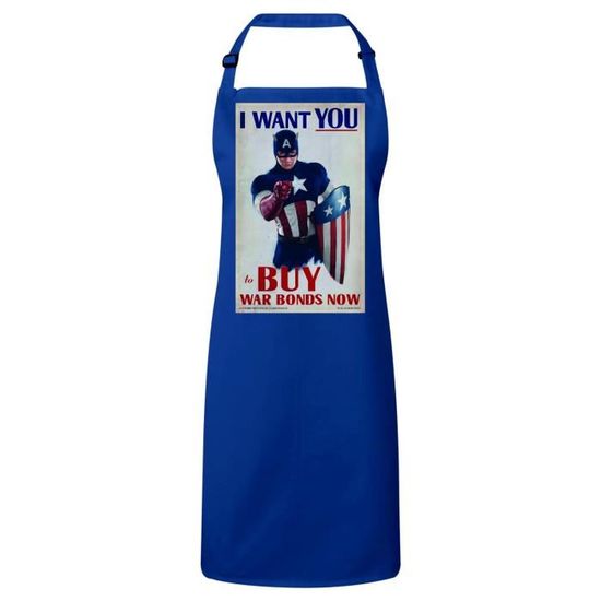 Tablier Cuisine Premium Bleu Captain America War Bonds Avengers Super