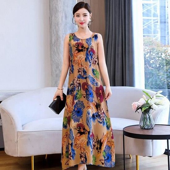 Durio Robe d'été à manches courtes pour femme