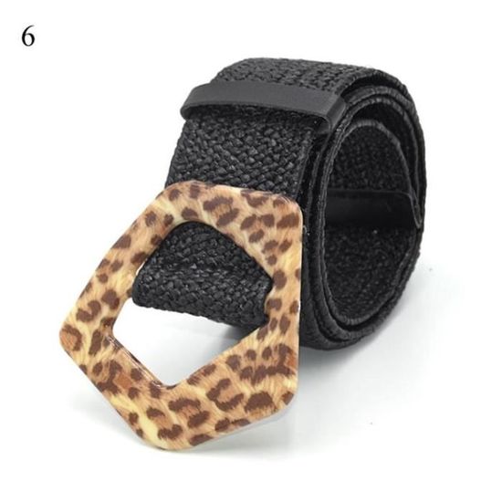 Ceinture Fine Nine West Marron Doré Tressée à Paillettes Léopard - Taille L - Occasion