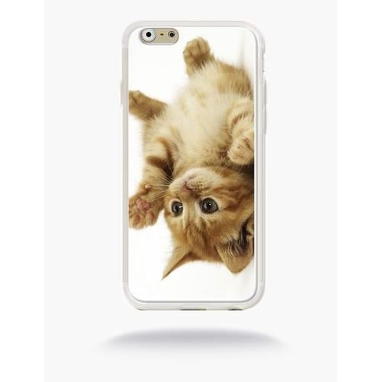 Coque Smartphone Petit Chaton Mignon Compatible Avec Apple Iphone 6 Silicone Bord Blanc Cdiscount Telephonie