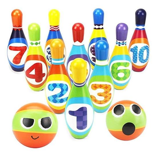 CORHAD 1ensemble Set De Bowling Pour Garçon Fille Plastique Kit De Quilles Miniatures Pour Activités Intérieures Et Extérieures Jouet Éducatif Pour Développement Coordination Main-Oeil