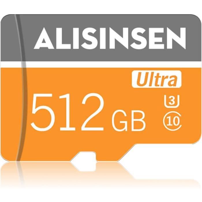 Carte Micro Sd 512 Go + Adaptateur Sd Carte Mémoire Haute Vitesse Classe 10 Carte Tf 512 Go Pour