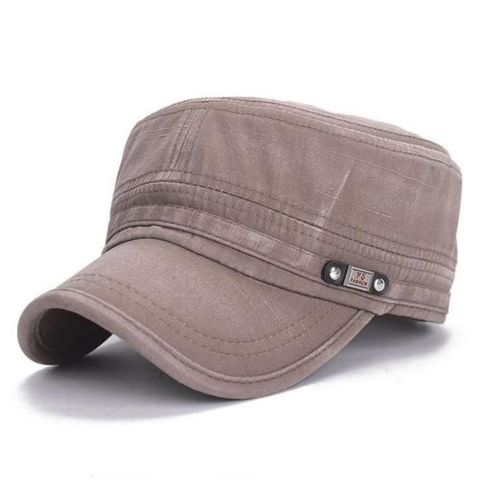Casquette Militaire Classique De Camionneur De Cadet Militaire Marron Pour Hommes Dames Chapeau Urbain Réglable