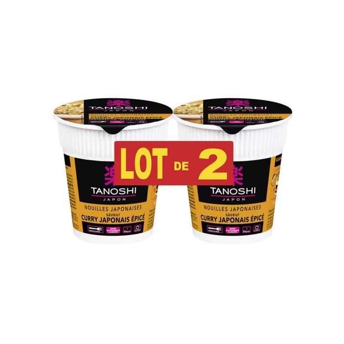 Nouilles saveur curry épicé Tanoshi x2 - 65g