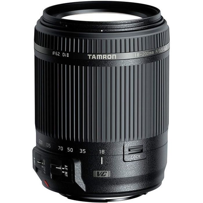 Tamron Objectif 18-200mm F-3.5-6.3 Di II VC Noir - Monture Canon