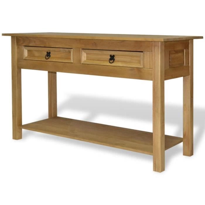 Table de Console-Table d’Appoint-style contemporai Table console Pin mexicain Gamme Corona 90 x 34,5 x 73 cm♕8027