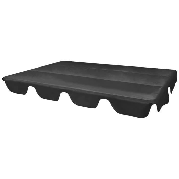 Toit de rechange pour balançoire de jardin Noir 226x186 cm Bâches de auvents abris