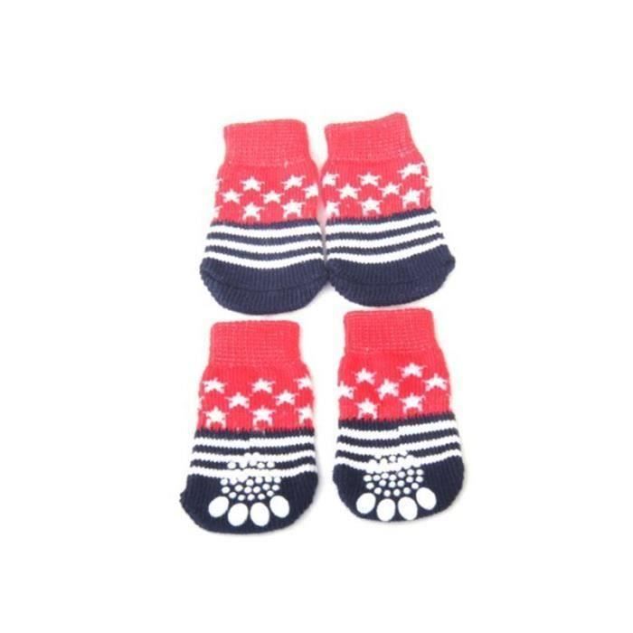 4pcs Chaussettes Chien Chat Antidérapage Aa76061