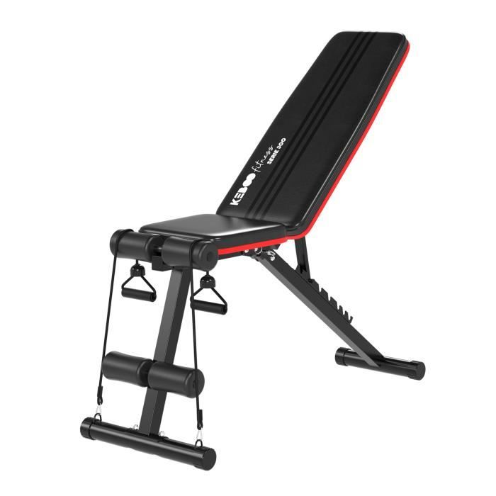 Banc de Musculation Keboo Fitness Série 500 Réglable 7 Positions Multiexcercice 129,5x45x118 cm