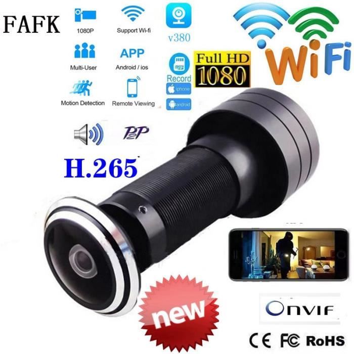 2.1mm Mini judas de porte V380, HD 1080P, 1.7mm, lentille grand Angle, vidéosurveillance, réseau CCTV, WifI,
