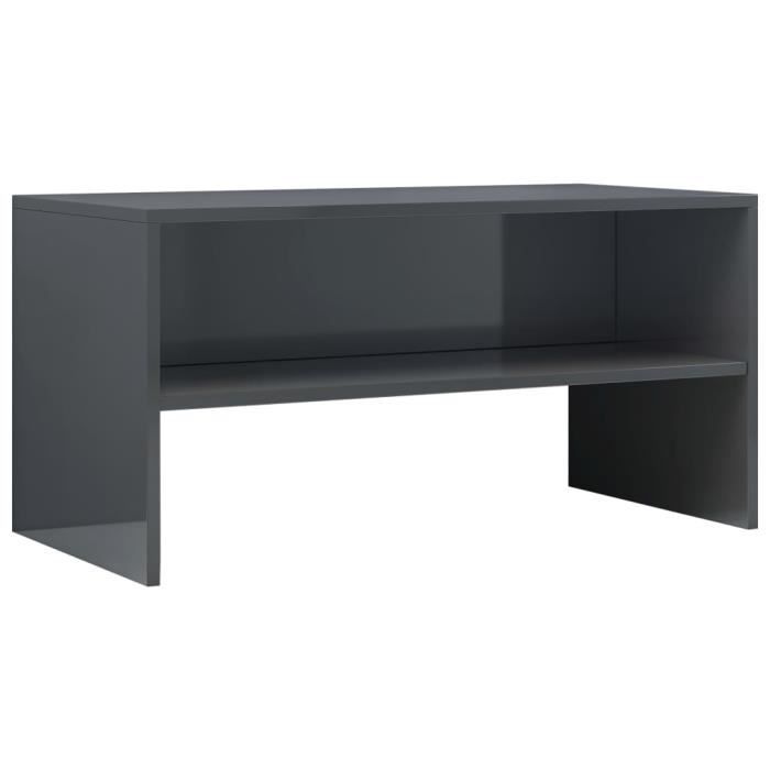 Le meilleur* -167245- Banc TV Meuble TV Gris brillant 80 x 40 x 40 cm Aggloméré - Meuble HI-FI Armoire TV