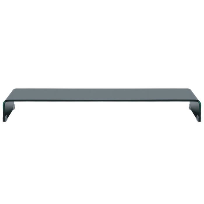Meuble TV- Support pour moniteur 110 x 30 x 13 cm Verre Noir -PAT HILILAND Pois: 16