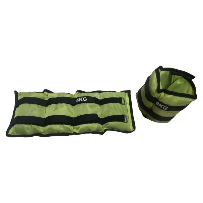 Rebecca Mobili Pair Poid de Cheville Poid Poignets Vert Réglable 2 x 4 kg