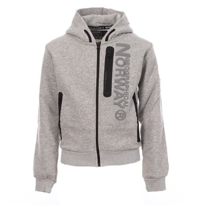 Sweat à capuche Gris Garçon Geographical Norway Fascarade