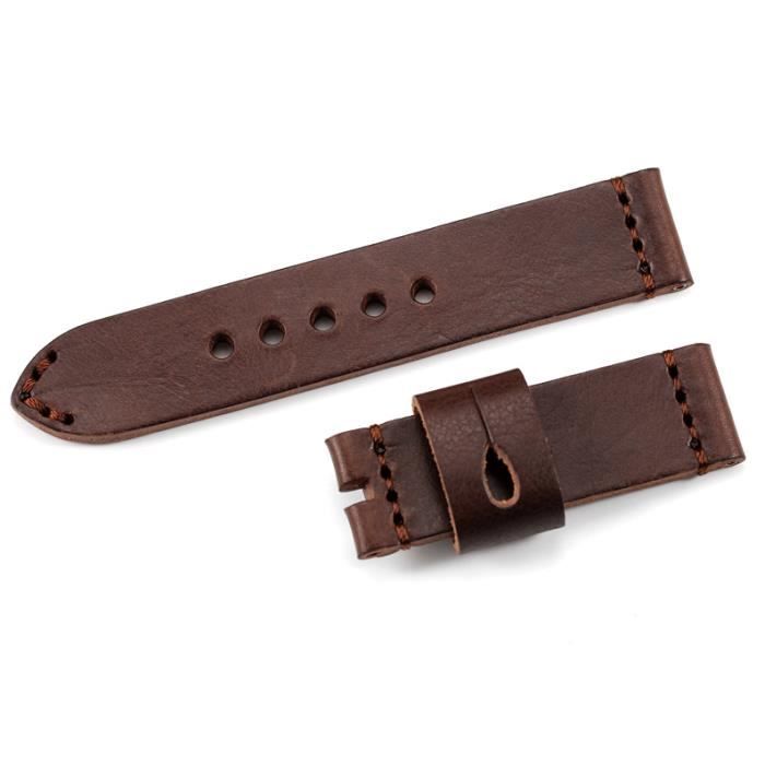 ®cBOX bracelet 24mm en cuir lisse et double couche, compatible avec Panerai