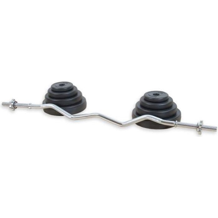 MOVIT Set d'haltères 23,5 kg avec barre curl 120 cm