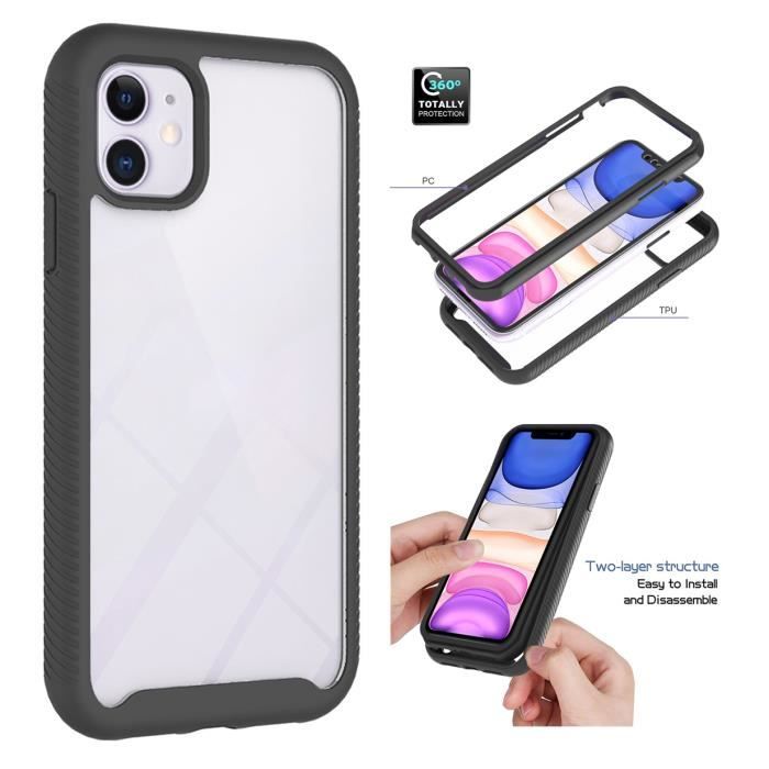 Housse Pour Apple iPhone 11 (6.1-) , Back Armour silicone Protection du cadre TPU et PC translucide double couche Coque