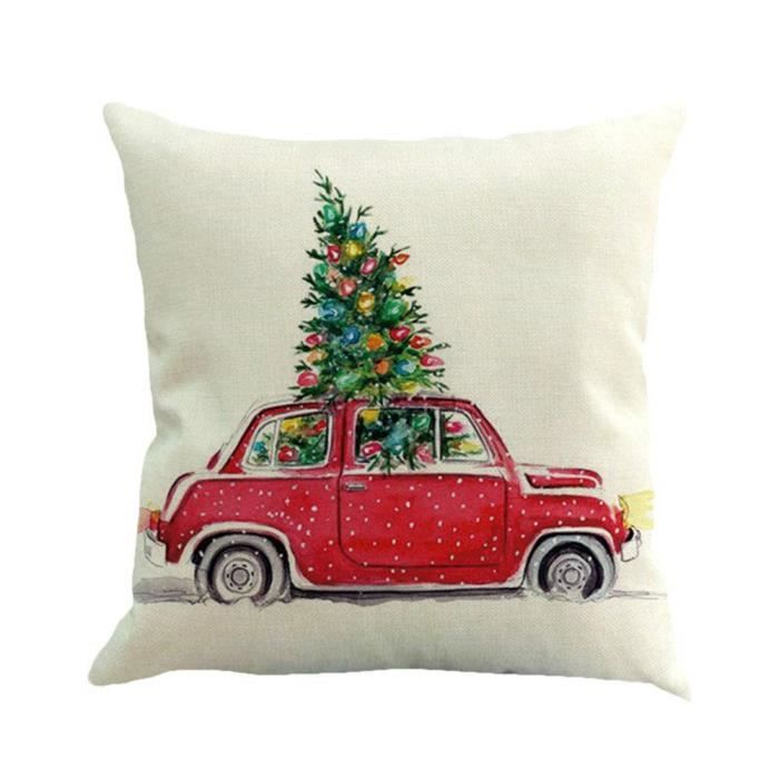SHLK 1pcs Housses de Coussin Housses de Coussin De Noël Voiture Un Canapé Housses de Coussin Housses de Coussin De Sommeil Tissu