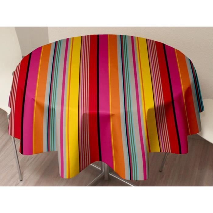 Nappe toile cirée ronde 160 cm PLEIN ÉTÉ