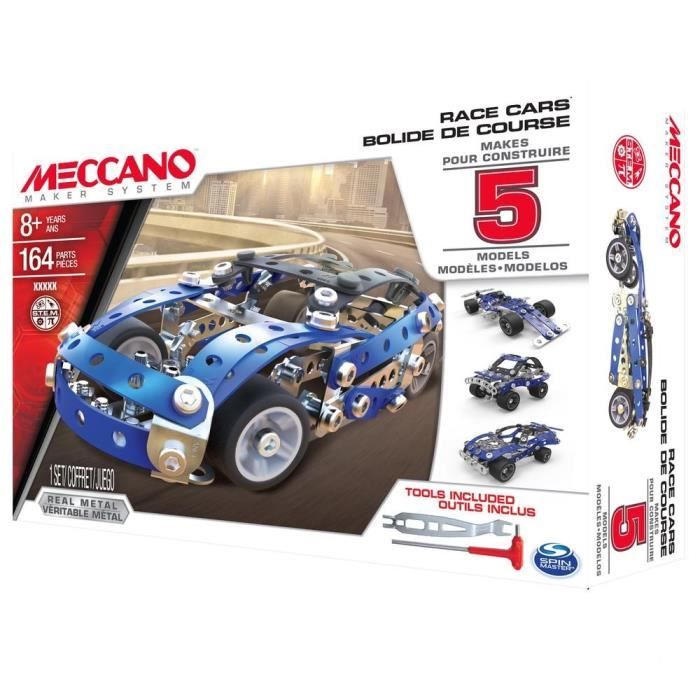 MECCANO Voiture Course Automobile - 5 Modèles à construire - Jeu de construction