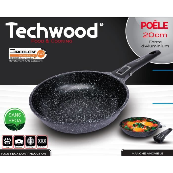 Techwood Poêle Fontes Aluminium - 20cm