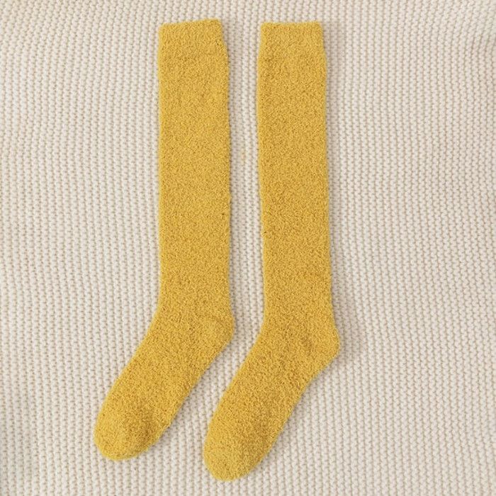Chaussettes Hautes Halloween Femme - Taille Unique, Motif Orange/noir/blanc, Polyester Doux - Pour Cosplay, Fête, Quotidien