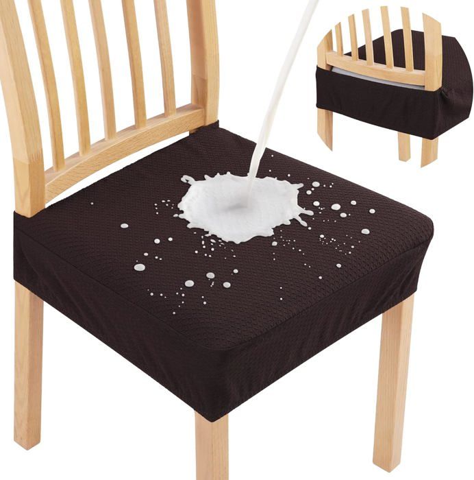 Lot de 2 housses de siège imperméables pour chaises de salle à manger housses de protection de siège de chaise amovibles et