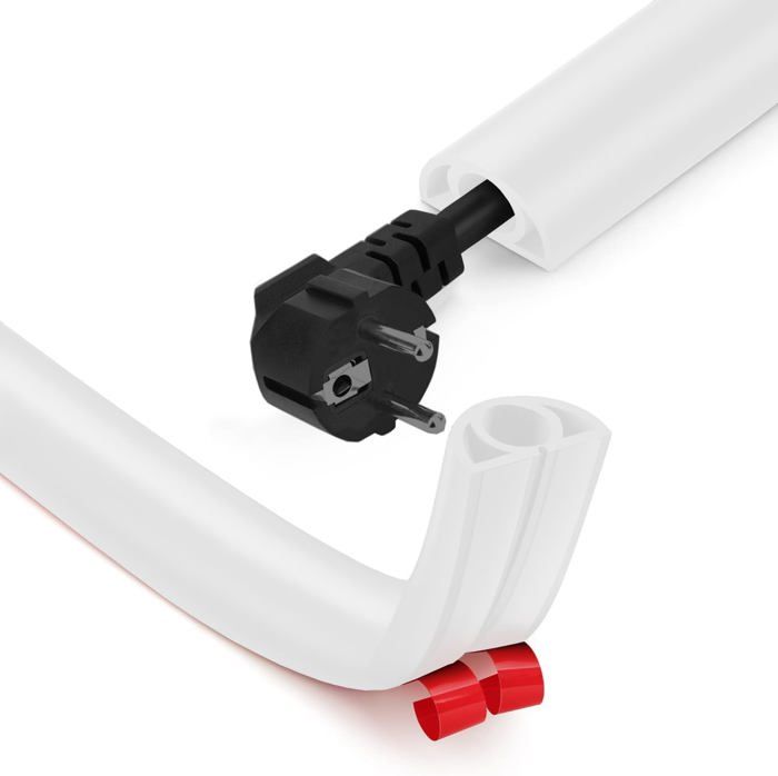 Goulotte Flexible Autocollante IVEOPPE 6m X 15mm X 10mm - Pour Cacher 1 Câble, Blanc