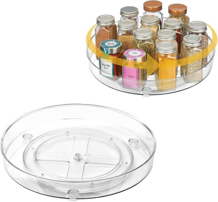 ZDDLOINP Tourniquet à Épices 2 Niveaux En Métal - Plateau Tournant Rotatif Pour Cuisine, Organisateur Epices Et Comptoir
