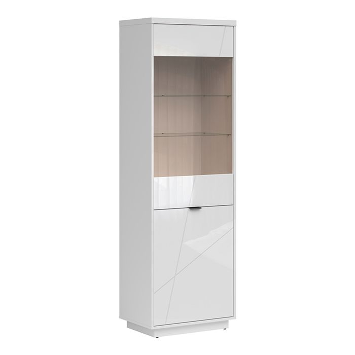 Vitrine 2 portes Petits-meubles - Sven - 64 x 43 x 201cm - Blanc Vitrine 2 portes Petits-meubles - Sven - 64 x 43 x 201cm - Blanc