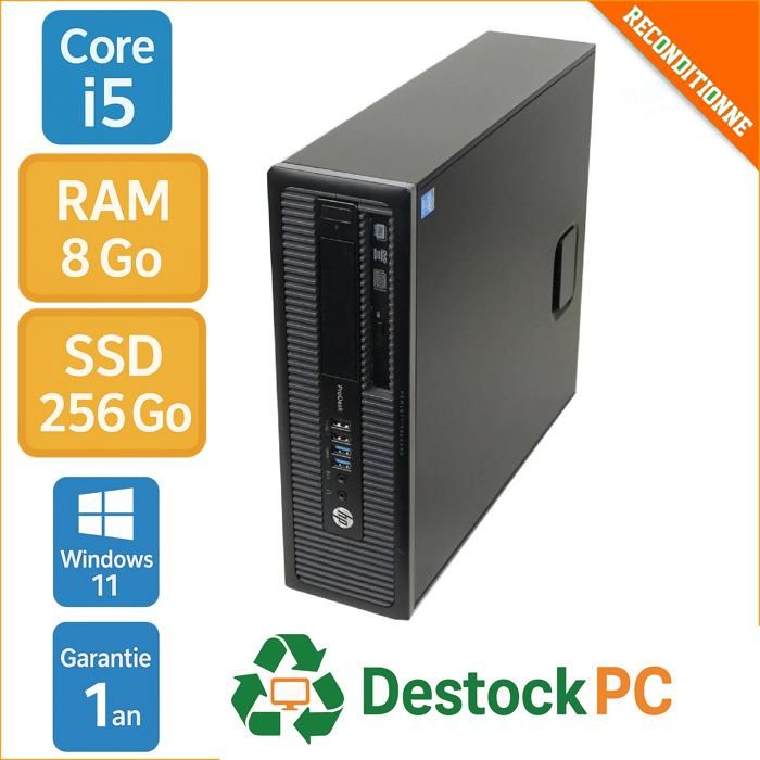 PC d’occasion HP EliteDesk – i5 performant 8 Go RAM 256 Go SSD Windows 11