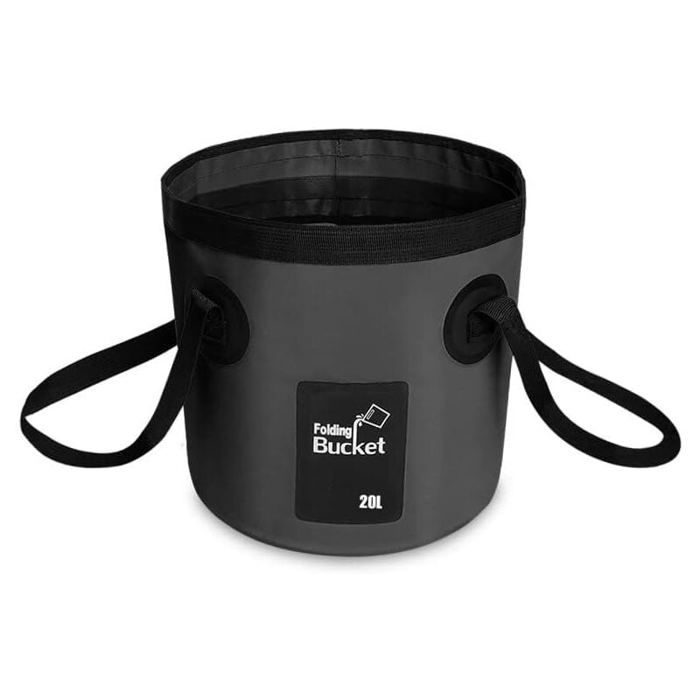 Seau Pliable 20 L – PVC Maille, 0,3 Kg, Poignée Renforcée, Vert, Pour Camping, Pêche, Jardinage Et Lavage De Voiture