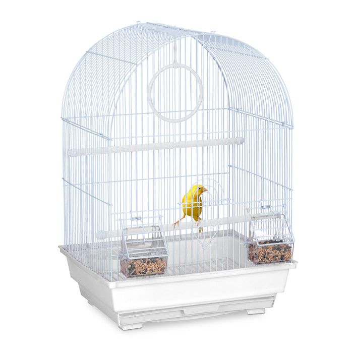 Comparer les prix de Relaxdays Cage à oiseaux canaris perruches avec perchoirs balançoire & mangeoires HLP 495 x 345 x 31 cm blanc