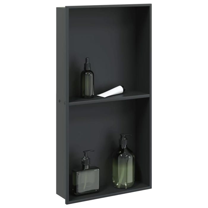 Comparer les prix de (ON SALE)Niche de Douche - Niche Salle de Bain noir mat 32x62x9 cm acier inoxydable EU660532