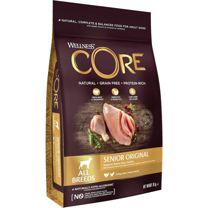 Croquettes Chien Sénior - WELLNESS CORE - CORE Original Senior - 100% Naturelles - Sans céréales - Faible en graisse