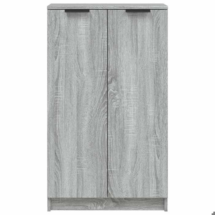 Meuble à chaussures - WIENS - Sonoma gris - 59x35x100 cm - Bois dingénierie - Grand espace de rangement