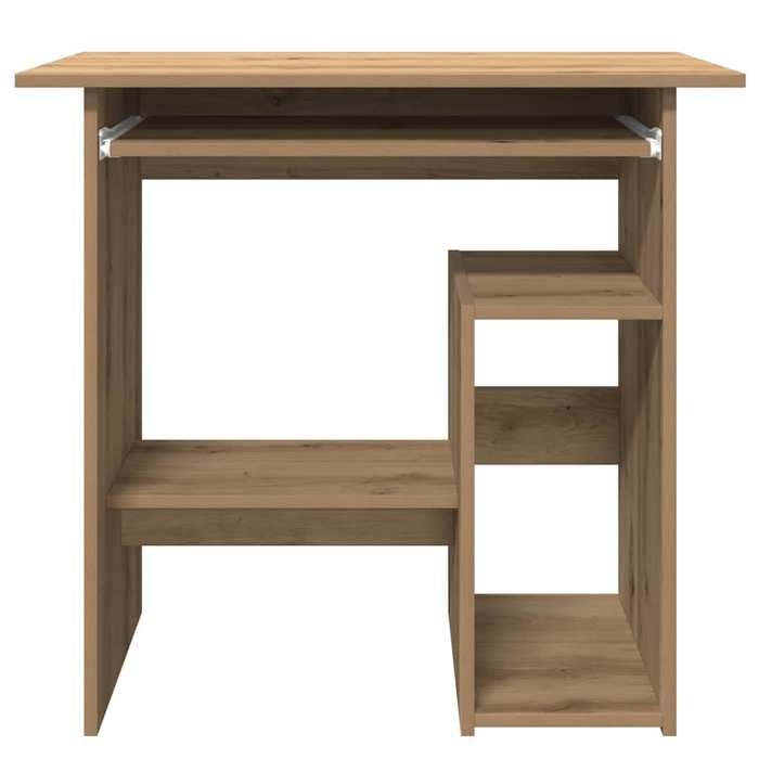 Bureau BURKE Brun Table à écrire - 1 PERSONNE - chêne artisanal 80x45x74 cm - bois dingénierie BB675