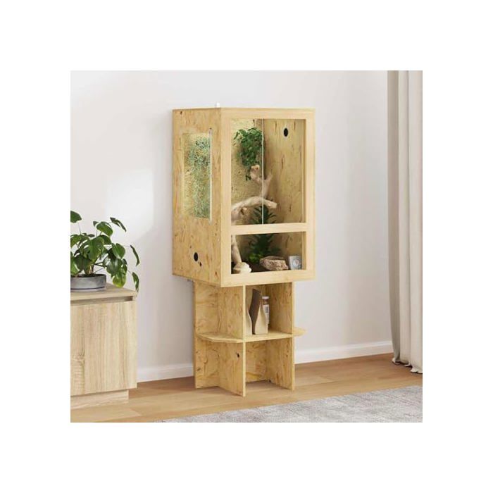 Meilleurs prix pour Terrarium OSB - vidaXL - 50x50x130 cm - Marron - Robuste - Longue durée de vie - Pour reptiles - Utilisation intérieure