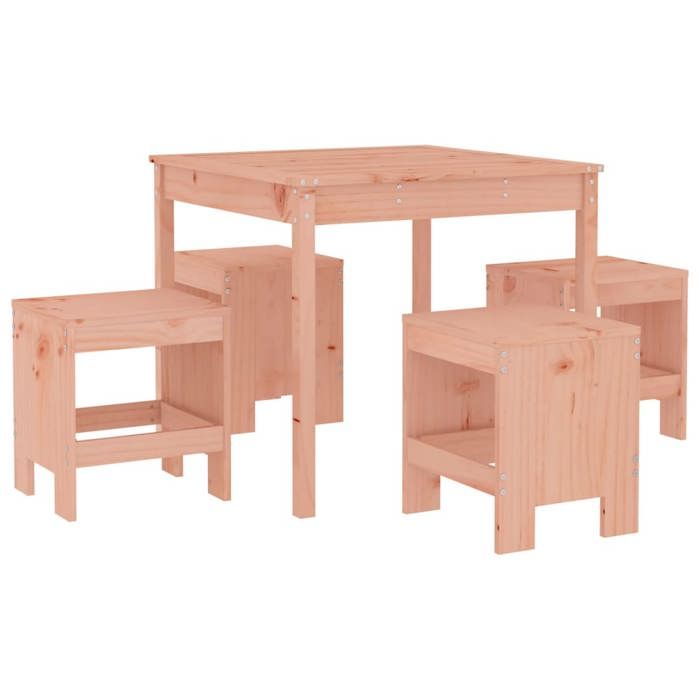 SALE 2026Meuble dExtérieur - Table et 4 Chaises Brun - Ensemble à manger de jardin 5pcs bois massif Douglas 35.68 Kg 656995