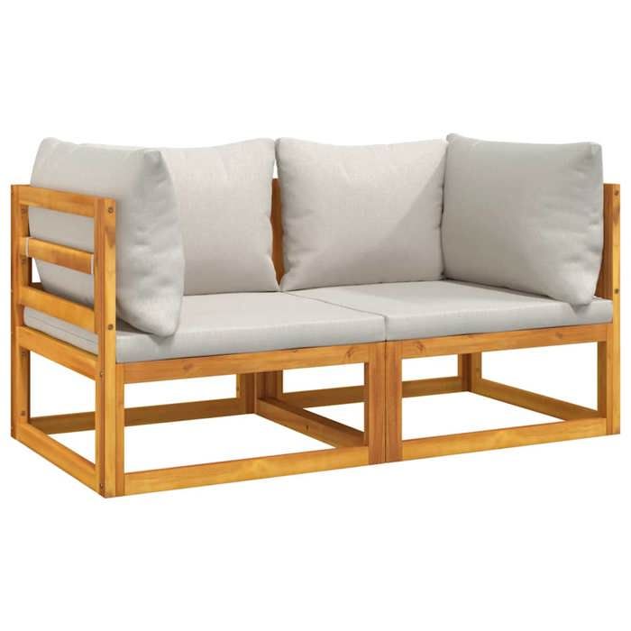 （SOLDES Dété）Canapés dangle sectionnels 2 pcs coussins gris clair acacia 2931128