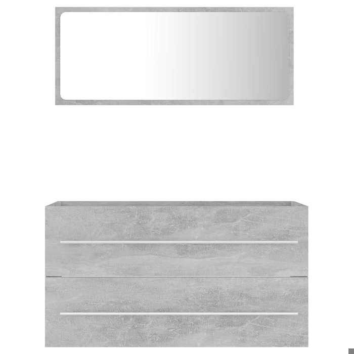 Ensemble de meubles de salle de bain 2 pcs - NGM - Elégant Design - meuble de rangement - Gris béton Aggloméré 62665985